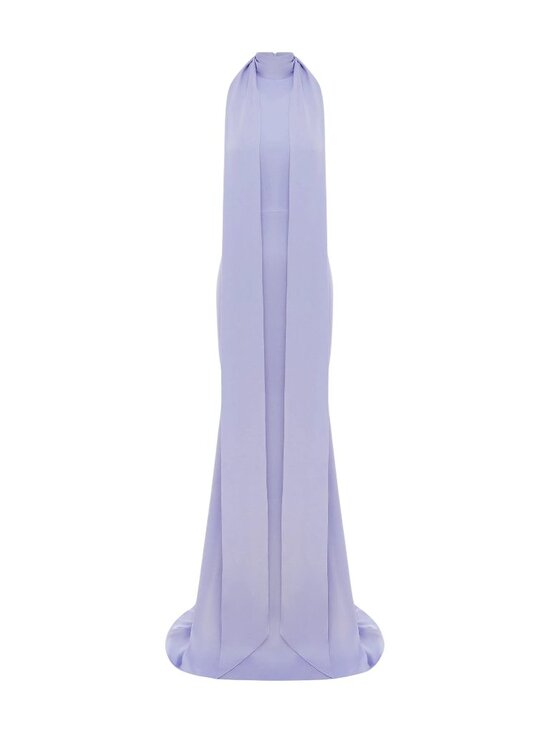 Alex Perry Dresses & Skirts - Alex Perry Halter Scarf Gown Satin Crepe Maxi Gown Women's Size 0/XXS